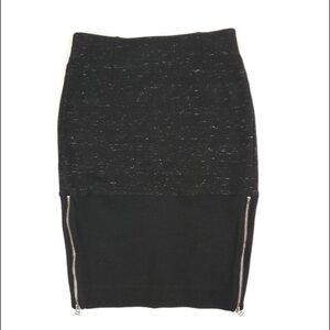 ARITZIA WILFRED Black Champagne Pencil Skirt Size 2